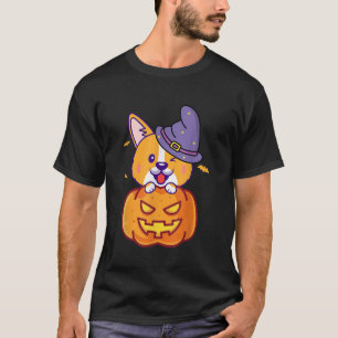 Corgi Halloween pompoenkostuum voor vrouwen Mannen T-shirt