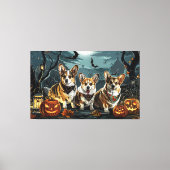 Corgi Halloween Spoken Canvas Afdruk (Voorkant)