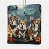Corgi Halloween Spoken Keramisch Ornament (Links)