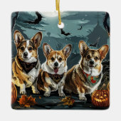 Corgi Halloween Spoken Keramisch Ornament (Voorkant)