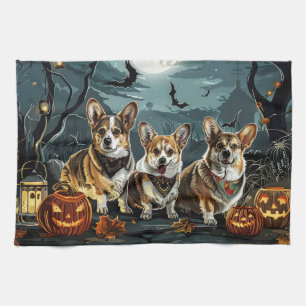 Corgi Halloween Spoken Theedoek