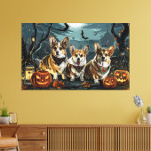 Corgi Halloween Spooky Canvas Afdruk (Insitu (Woonkamer))