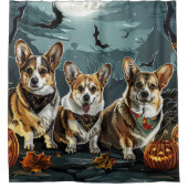 Corgi Halloween Spooky Douchegordijn (Voorkant)