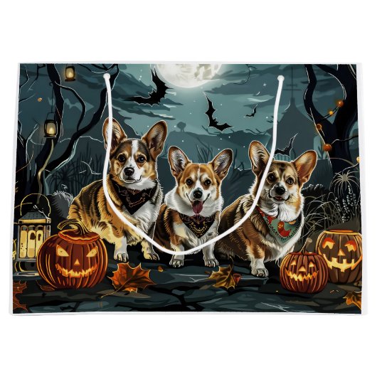 Corgi Halloween Spooky Groot Cadeauzakje (Voorkant)