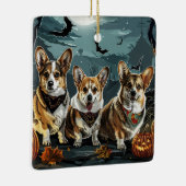 Corgi Halloween Spooky Keramisch Ornament (Rechts)