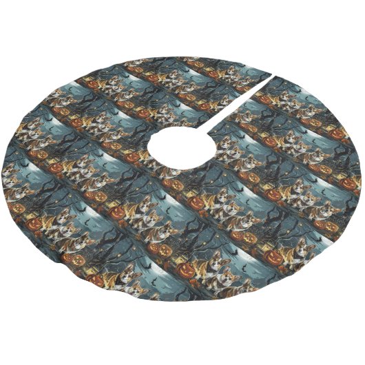 Corgi Halloween Spooky Kerstboom Rok (Gekanteld)