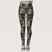 Corgi Halloween Spooky Leggings (Voorkant)