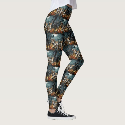 Corgi Halloween Spooky Leggings (Rechts)