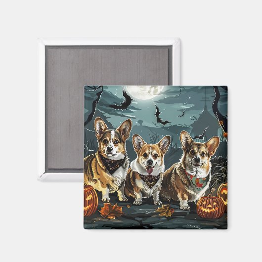 Corgi Halloween Spooky Magneet (Voorkant / Achterkant)
