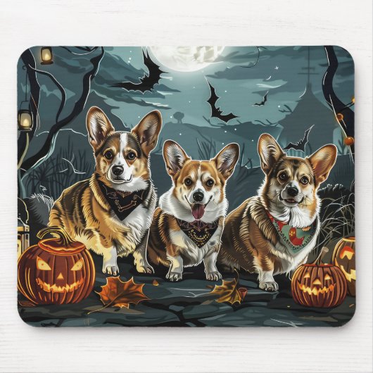 Corgi Halloween Spooky Muismat (Voorkant)