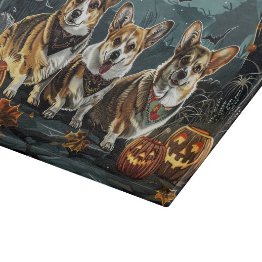 Corgi Halloween Spooky Snijplank (Hoek)