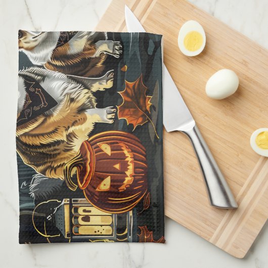 Corgi Halloween Spooky Theedoek (Quarter Fold)