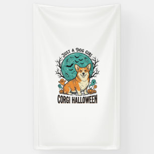Corgi Halloween T-shirt voor hondenliefhebbende me Spandoek