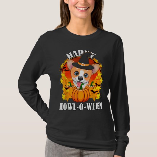 Corgi Halloween voor honden 1240 T-shirt (Voorkant)