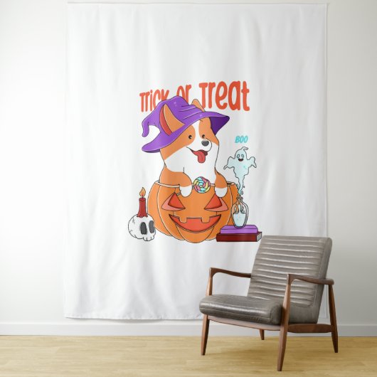 Corgi Halloween Wandkleed (In situ)