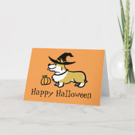 Corgi Halloween-Witch Kaart