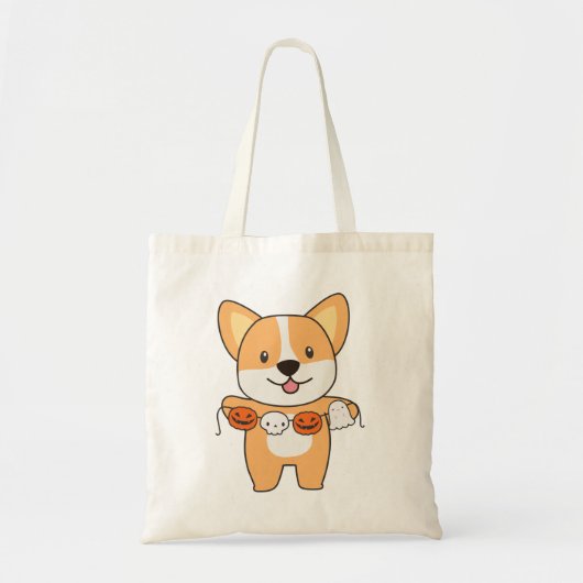 Corgi Happy Halloween Dog Costume Canvas tas (Voorkant)