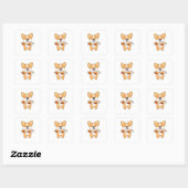 Corgi Happy Halloween Dog Costume Vierkante Sticker (Vel)