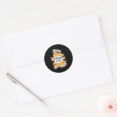 Corgi Happy Pills Ronde Sticker (Envelop)