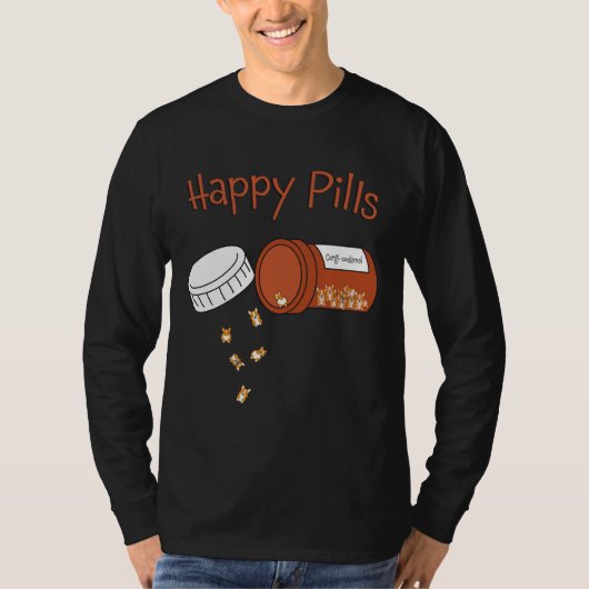 Corgi Happy Pills T-shirt (Voorkant)