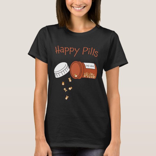 Corgi Happy Pills T-shirt (Voorkant)