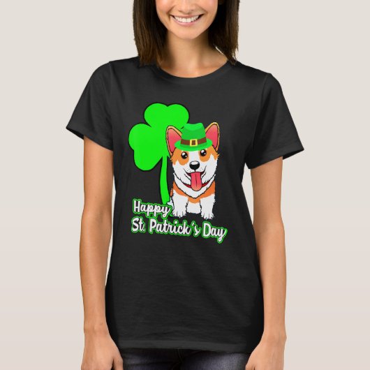Corgi Happy St Patricks Day T-shirt (Voorkant)