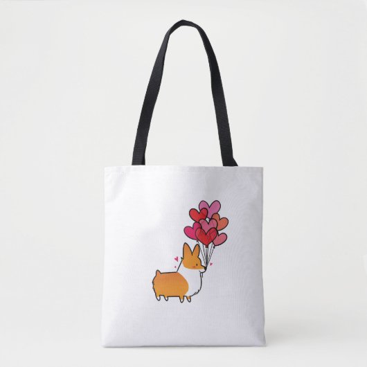 Corgi Heart Balloons Bag Tote Bag (Voorkant)