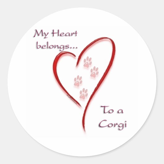 Corgi Heart behoort tot - Sticker (Voorkant)