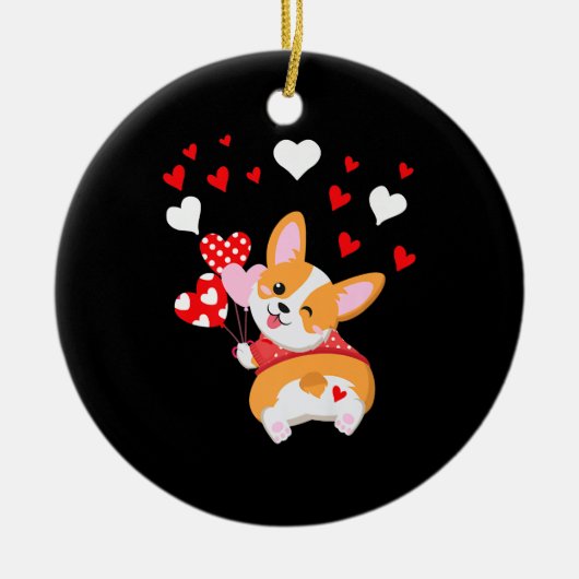 Corgi Heart, raad eens wat Corgi Butt Keramisch Ornament (Voorkant)