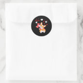 Corgi Heart, raad eens wat Corgi Butt Ronde Sticker (Tas)
