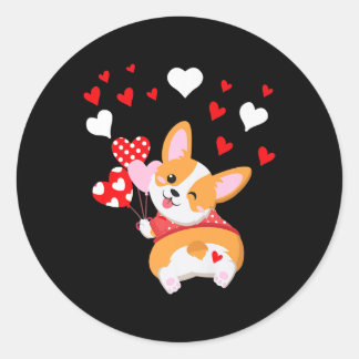 Corgi Heart, raad eens wat Corgi Butt Ronde Sticker