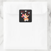 Corgi Heart, raad eens wat Corgi Butt Vierkante Sticker (Tas)
