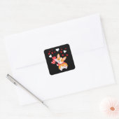 Corgi Heart, raad eens wat Corgi Butt Vierkante Sticker (Envelop)