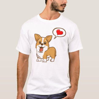Corgi "Heart" T-Shirt voor mannen