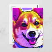 Corgi heldere, vette kleuren briefkaart (Voorkant / Achterkant)