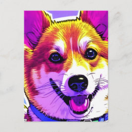 Corgi heldere, vette kleuren briefkaart