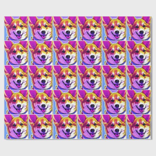 Corgi heldere, vette kleuren cadeaupapier (Vlak)