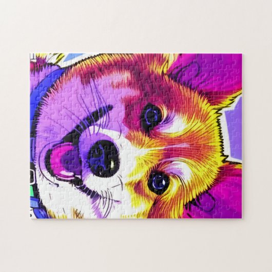 Corgi heldere, vette kleuren legpuzzel (Horizontaal)