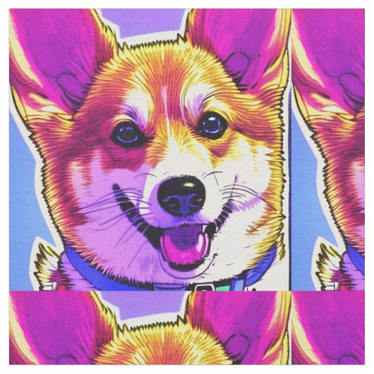 Corgi heldere, vette kleuren stof (Close Up)