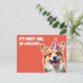 Corgi Het is Verjaardagsfeest tijd mijn corgeous Briefkaart (Staand voorkant)