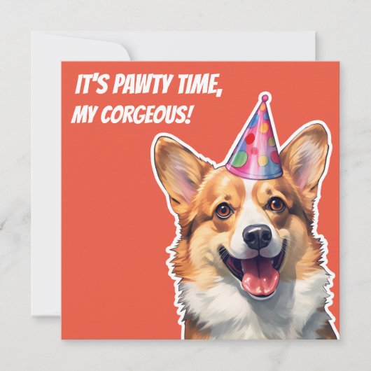 Corgi Het is Verjaardagsfeest tijd mijn corgeous Kaart (Voorkant)