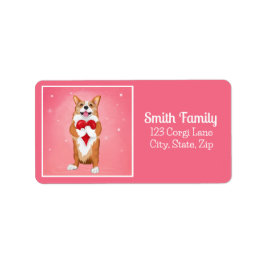Corgi Holding A Heart Etiket