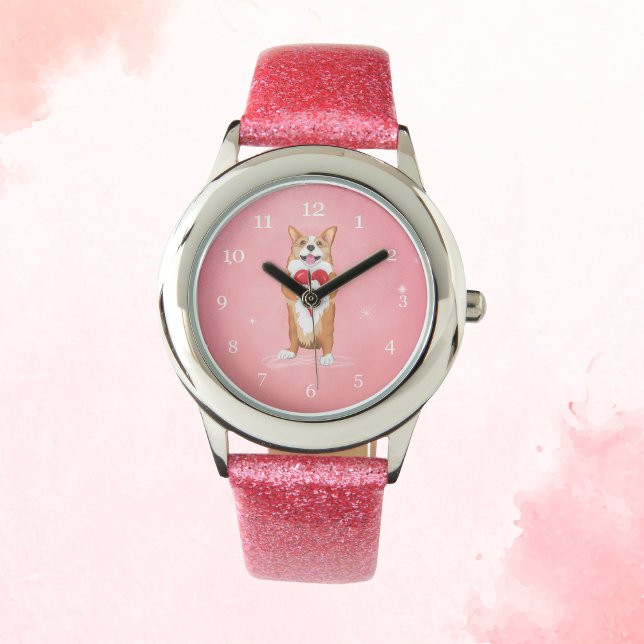 Corgi Holding A Heart Watch Horloge (Creator heeft geüpload)