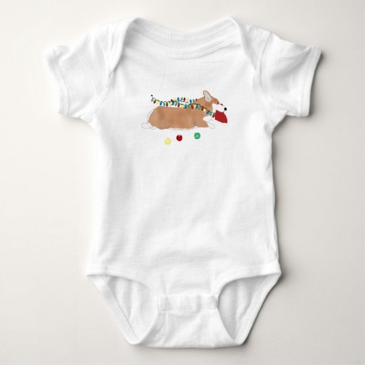 Corgi Holiday Baby Bodysuit (Voorkant)