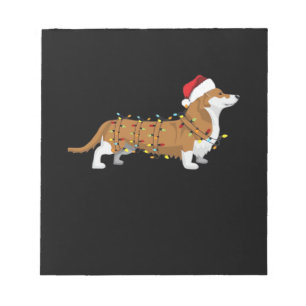 Corgi Holiday Christmas Light Essential T-shirt Notitieblok