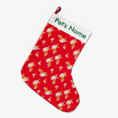 Corgi Holiday Print glimlachen Grote Kerstsok (Voorkant (Hangend))