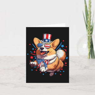 Corgi Hond 4 juli Amerikaanse Vlag Patriottisch  Kaart