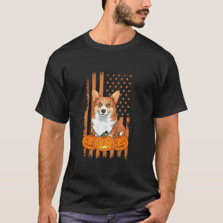 Corgi Hond Amerikaanse Vlag Patriottische Hallowee T-shirt