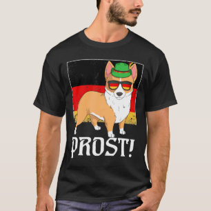 Corgi Hond Bier Oktoberfest Prost Duitse Vlag    T-shirt