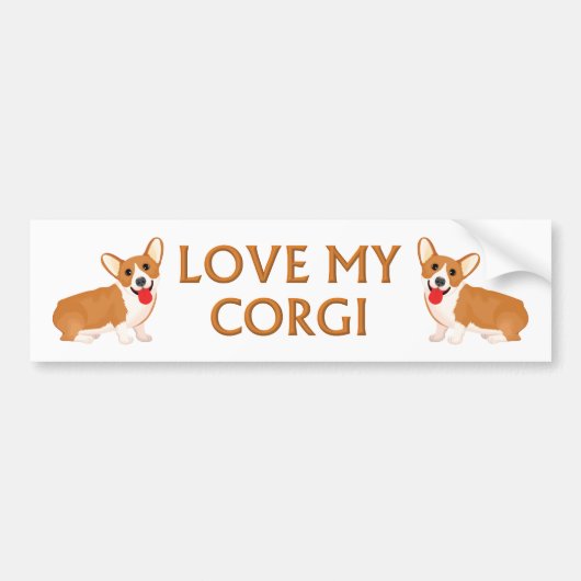 corgi hond bumpersticker (Voorkant)